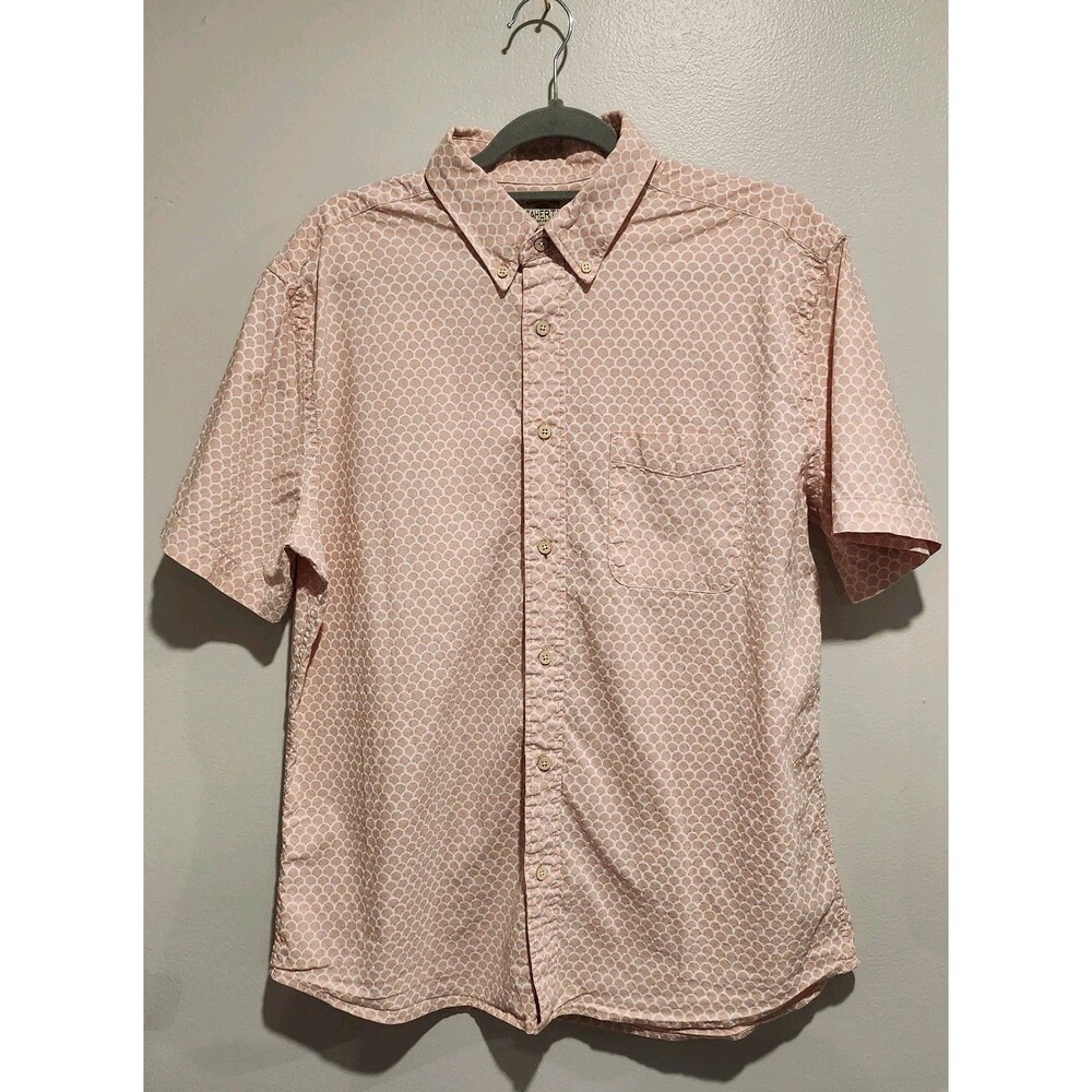 Faherty Stretch Playa Short-Sleeve Shirt Playa Rose/Fish Scale Size Large